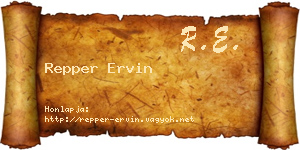 Repper Ervin névjegykártya